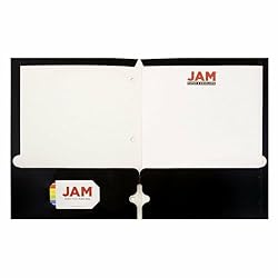 JAM PAPER Laminated Two Pocket Glossy 3 Hole Punch
