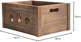 Green Leaves Paw Shaped Dog Toy Storage Crate Large Brown view 5