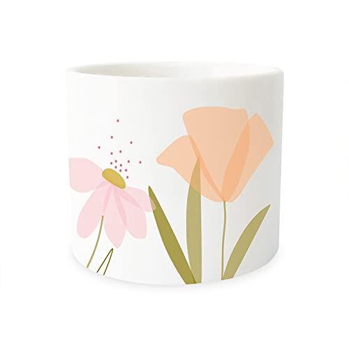 Grafik-Werkstatt Graphic Workshop Small | Mini Decorative Pot with Paper Plant | Ceramic | Flowers, Porcelain, White