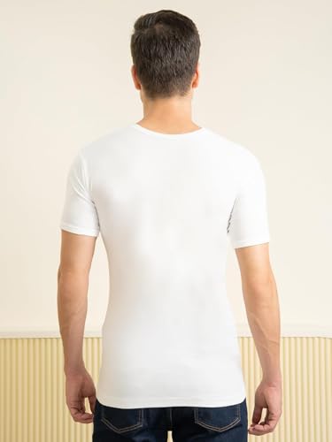 Lux Cozi Men's Cotton Vest (Pack of 4) (8904209871367_COZI_WH_RNS_85_White) 4
