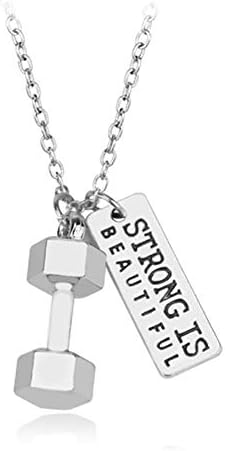 Fitness Gym Pendant Necklace Alloy Bodybuilding Barbell Dumbbell DIY Necklace Jewelry