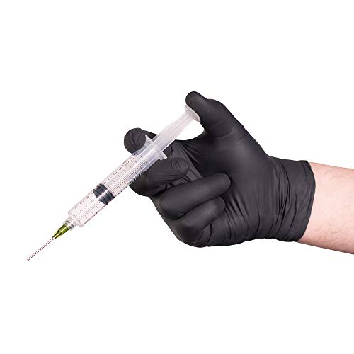 2 AMMEX+Black+Nitrile+Disposable+Gloves