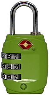Just Lock Authorized TSA Approved Metal Material Security 3 Combination Travel Suitcase Luggage Bag Code Lock Padlock (Green)