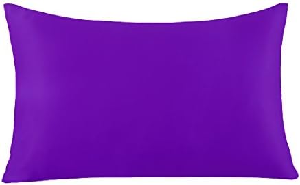 Natural Silk Pillowcase for Hair &amp; Skin with Hidden Zipper 19 Momme 100% Pure Mulberry Silk Charmeuse Vividmoo, queen size violet