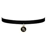 Black Velvet Choker Necklace Gothic with Gold Scorpio Pendant 3/8-Inch for Girls women (Gold Scorpio)