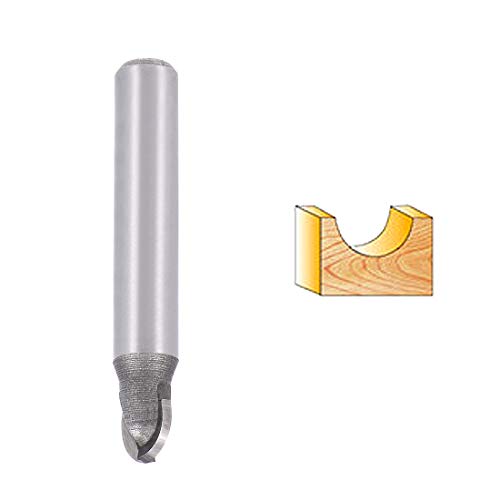 uxcell Router Bit 1/4 inch Shank 1/4 inch Cutting Dia. Core Box 2 Flutes Carbon Steel for Carpentry Woodworking Milling Cutter Tool - Thumbnail 2