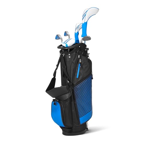 Juego de Palos de Golf, 6 Piezas con Bolsa de Soporte, Palo con Cara de Gran Tamaño, Centro de Gravedad Bajo, Diestro, Azul/Negro