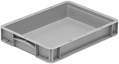 Plastor Basicline 5x Grey 6.4L Euro Stacking Containers 40x30x7cm Shallow Tray