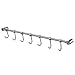 Homfa Kitchen Rail Rack Wall Mounted Utensil Hanging Rack Stainless Steel Hanger Hooks for Kitchen Tools, Pot, Towel (7 Sliding Hooks)