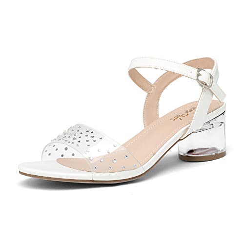 clear low block heels