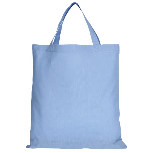TEXXILLA 5er | 15er | 50er Pack Baumwolltasche - 28 Farben | mit zwei kurzen Henkeln | 38x42cm | Jutebeutel | Einkaufstasche | unbedruckt, Farbe:himme