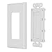 BATIGE Brush Wall Plate Anti-dust Wall Mount Panel Cable Pass Through Insert for Wires Single Gang Cable Access Strap Wall Socket Plug Port for HDTV HDMI Home Theater (1 Gang (2 Pack), White)