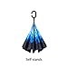 Newsight Reverse Umbrella, Double Layer Inverted Umbrella Upside Down, Self Stand, C Shape Handle, Inverse Inside Out Folding for Car, Windproof, Waterproof, Sun Protective (Blue Flower)