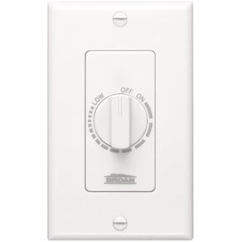 NuTone Variable Speed Wall Control for Ventilation Fans, Dial Knob Control, 3 Amp., 120V, White