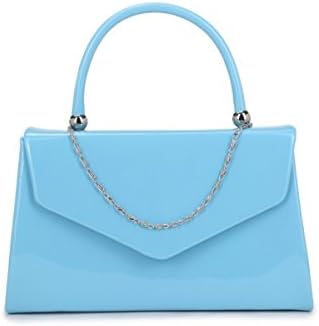 Papaya Fashion Patent Evening Bag in Teal, size: One Size