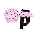 DDSOL Little Girls Clothing Set Outfit Heart Print Hoodie Top+Long Pantskirts 2pcs