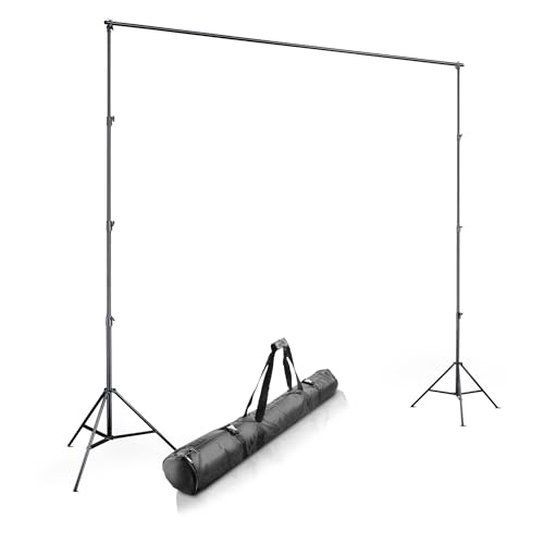 Walimex pro Hintergrundsystem XXL 190-465 cm breit, Hintergrundständer bis 400 cm Höhe, Lampenstative mit 5/8 Zoll Spigot, Hintergrund-Set für Fotogra