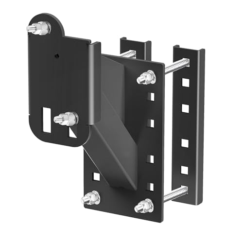 Qualward Supporto per ruota di scorta, staffa per ruota di scorta per rimorchio, in acciaio verniciato a polvere, colore nero, adatto per ruote da 4 e 5 e 6 anse su modelli di bulloni da 4", 4,5",