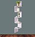 Adorn Home Essentials decrotive Corner Zig Zag Wall Mount Shelves for Living Room, Bedroom, Bathroom, Office, displays, Kitchen | 5-Tier, White