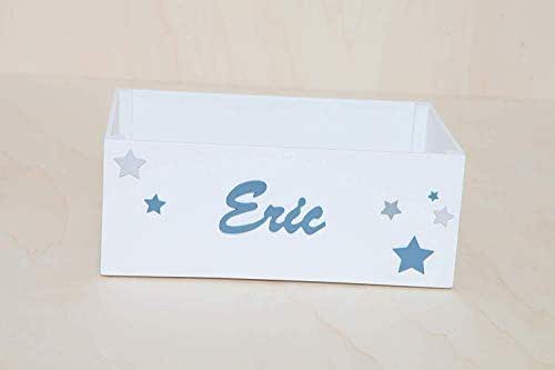 Caja madera con nombre personalizada para pañales ...