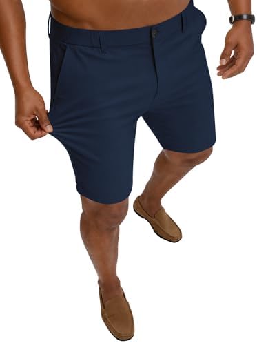 GINGTTO Mens Slim Fit Shorts Skinny Chino Short Tapered Leg