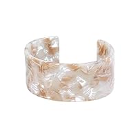 Cicitop Acrylic Tortoise Shell Wide Brown Cuff Bracelet Leopard Print Fashion Jewelry Unique Fashion Bracelets (1#)