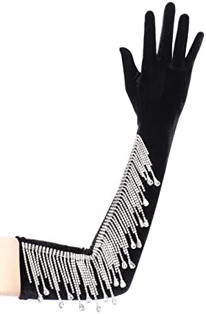 BASTOUR Guantes de Esqueleto Largo para Niños - Negro BASTOUR Guantes de Esqueleto Largo para Niños - Negro