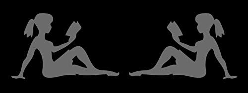 Smart Reading Mudflap Girl SET - Silver 5" x 3" (0112)