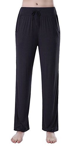 Womens Modal Cotton Soft Yoga Sports Dance Harem Pants (XXXL, Black)
