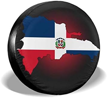 YuYfashions Dominican Republic Flag Spare Wheel Tire Cover Anti-Corrosion for 14 15 16 17 inch Tire Diameter