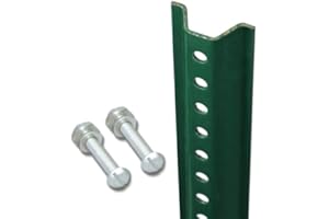 SmartSign 7 Foot Standard U-Channel Sign Post, 2-1/4 inch Wide, Baked Enamel Steel, Pre-Drilled Holes, Rustproof, Green (Includes Hardware)