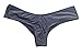 CROSS1946 Sexy Women's Bikini Thong Bottom Brazilian V Cheeky Ruched Semi Swimsuit L Black