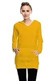 Womens Basic Fleece Hoodie Tunic Top Hooded Pullover Sweatshirt w Front Pocket