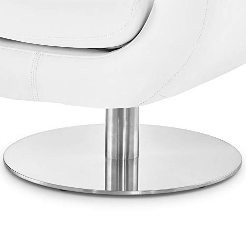 Zuri Furniture Modern Macie Swivel Lounge Chair White Italian Top