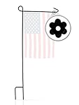 Garden Flag Stand & Stopper by GreenWeR: 32 Inch Sturdy Metal Wrought Iron Garden Flag Holder and Rubber Stopper. Your flag will never get twisted again!