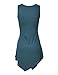 Lock and Love LL WT671 Womens Handkerchief Hem Tank Tunic Top L Teal