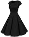 Homrain Women's 1950s Retro Vintage A-Line Cap Sleeve Cocktail Swing Party Dress