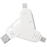USB-C Type-C3.0 and USB3.0 Triangle Memory SD Card Reader 4 in 1 for iPhone/iPad/Android/Mac/Trail Game Camera The Viewer Supports SD/TF Card Micro SD Card Adapter