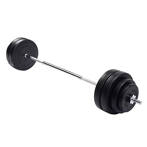Goplus Barbell Dumbbell Weights Set 132 Lbs Lifting Exercise Full Body Workout for Gym, Home Adjustable Weight Bar