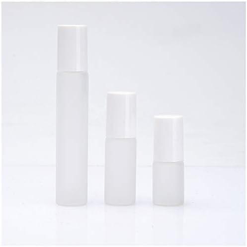 Frosted Glass Roller Bottles with Metal Roller Balls,3ml/5ml/10ml Roll-On Bottles for Essential Oils Perfume,Travel Size Refillable Cosmetic Containers,Pack of 10 (3ml)