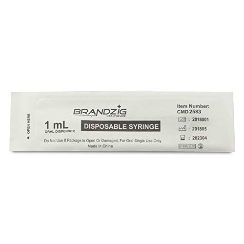 1ml Syringe - 100 Pack - Luer Slip Tip, No Needle, FDA Approved, Sterile Individually Blister Packed - Medicine Administration for Infants, Toddlers and Small Pets