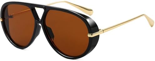 QYVEWY Trendy Oversized Aviator Sunglasses for Women Men  display picture 2