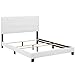 Modway Amira Tufted Fabric Upholstered King Bed Frame With Headboard In White