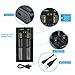 AOSHIKE LED Indicator USB Battery Charger,Smart Battery Charger for AA AAA 18650 26650 20700 21700 18500 10440 14500 18490 18350 17670 17500 IMR Li-ion Ni-MH Ni-CD Rechargeable Battery (2-Bay)