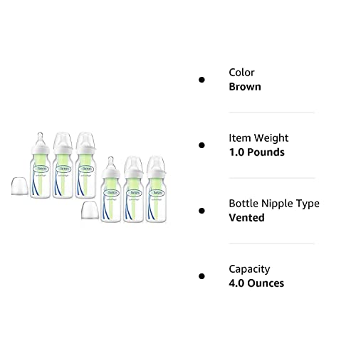 Dr. Brown's Bottles 6 Count (4 Oz), Option Bottles Can Be Used with or