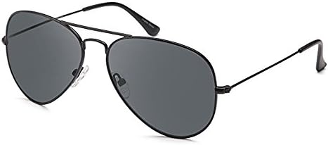 Proz Gear Premium BLACK Unisex Fashion Classic Style UV400 Polarized Lens Aviator Sunglasses