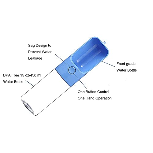 MTSLYH Dog Water Bottle 15 oz Dog Water Bowl 450 ml Portable Durable Dog Water Bottle With Leak-Proof Button BPA-free… - Image 8