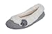 Beverly Rock Womens Ballerina Faux Fur Cuffed Slipper Shoe With Embellished Flower