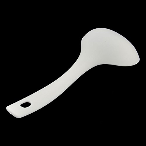 uxcell Plastic Home Kitchen Tableware Porridge Soup Ladle Spoon 19.5cm Long White