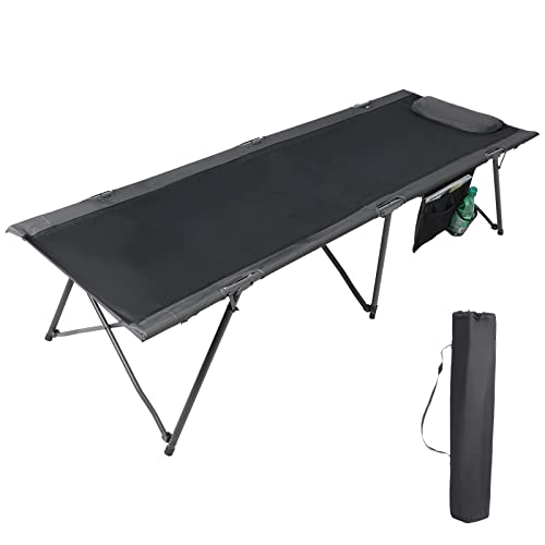 PORTAL Folding Camping Cot for Adults, 80” Extra Length Travel Cot with